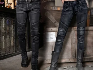 waxed denim jeans